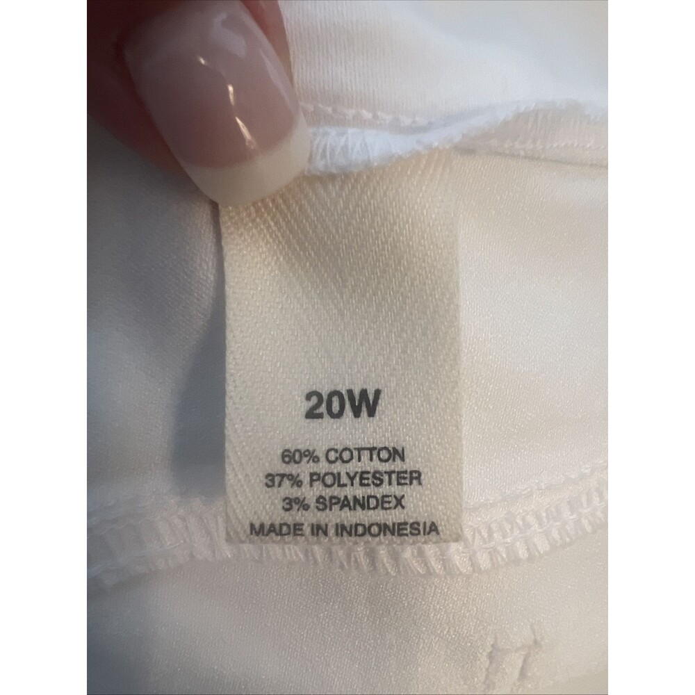 Westbound Woman 20W White Crop Pants Stretch Pockets 21 in Inseam Med Wt Fabric - Picture 3 of 14